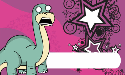 dinosaur brontosaurus expressions cartoon background in vector format 