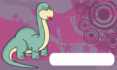 Funny dinosaur brontosaurus expressions cartoon background in vector format 