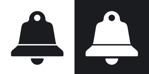 Bell vector icon. Two-tone version on black and white background