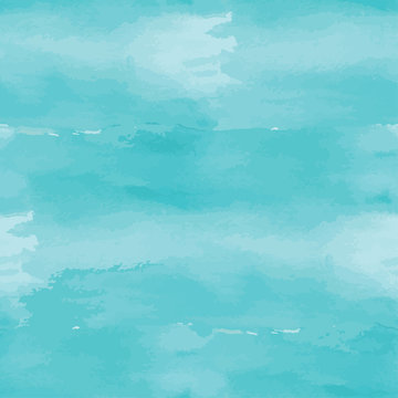 Blue Abstract Watercolor Seamless Background.