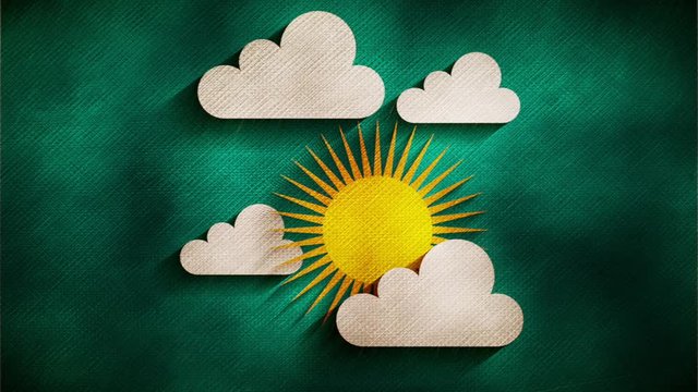 Raining sky with sun and clouds, Video Animation