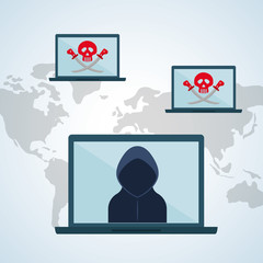 Security system design. warning icon. protection concept