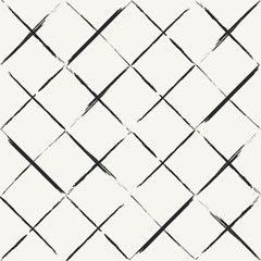 Modern hand drawn grungy diagonal tiles background -  monochrome - 109800834