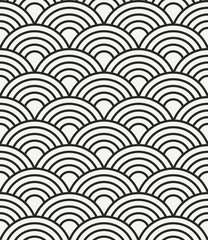 Simple abstract sea waves monochrome background - vector seamles - 109800890