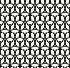 Abstract modern monochrome geometric texture with hexagons and c
