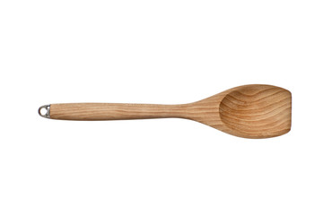 full top view of wooden spoon