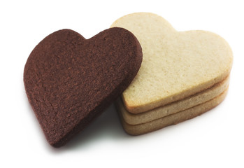 Black and white heart shaped cookies