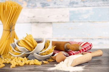 Fresh made pasta in small bowls