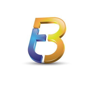 Letter TB 3d style logo vector