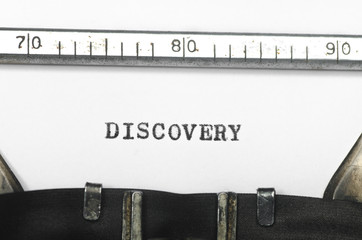 word discovery  typed on old typewriter