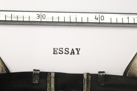 word essay typed on old typewriter