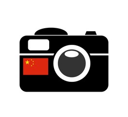Drapeau de la Chine sur un appareil photos