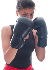 girl training kickboxing