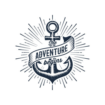 Adventure begins blue anchor