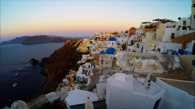 Oia village in the morning light, Santorini, Greece