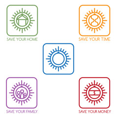 set of simple vector icons on the theme of finance and insurance