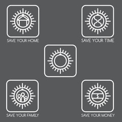 set of simple vector icons on the theme of finance and insurance