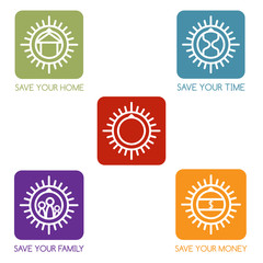 set of simple vector icons on the theme of finance and insurance