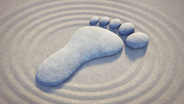 Fuss-Symbol im Sand