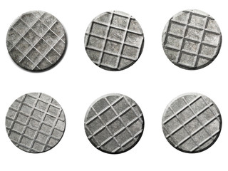 Bright and new Steel Nail Heads Isolated on white background