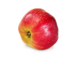 Red ripe apple Isolated on white.