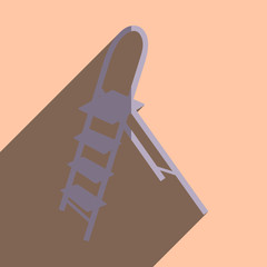 Flat icons with shadow of ladder