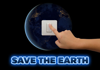 Let's save energy for save our planet earth. Ecology concept (World Environment Day or Earth Day)....