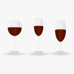 glasses with red wine