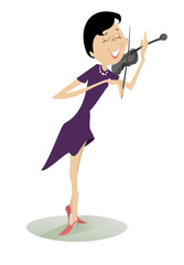 Violinist. Violinist woman is playing music with inspiration
