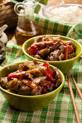Chinese sticky pork sirloin roasted with a sweet and savory sauc