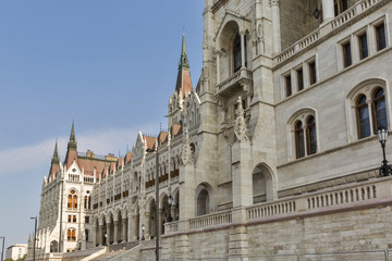 Fototapeta na wymiar Parliament building facade in Budapest, Hungary.