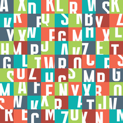 Abstract geometric typography letters background - seamless vector pattern.