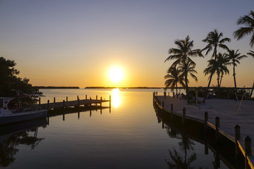 Fototapeta na wymiar Wonderful sunset in the Florida Keys - KEY WEST, FLORIDA APRIL 11, 2016