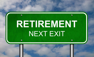 Retirement Road Sign Announcement Conceptual Illustration 