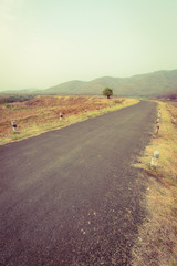 Picturesque landscape scene above road