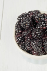 cropped image of raspberries in bowl.