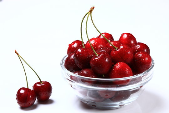 Cherries isolated on white 