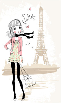 Shopping girl in Paris