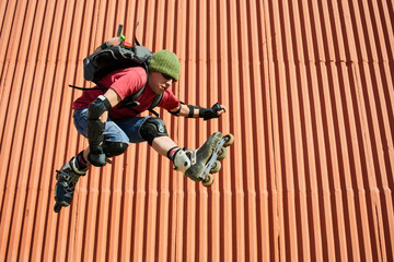 The guy on the rollers does the trick against the red wall