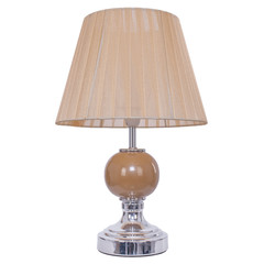 Beige table lamp, isolated white background