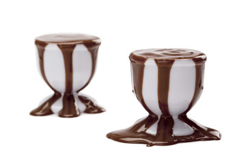 cups of melted chocolate
