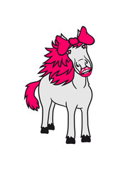 girl bow sweet funny woman female mare beautiful pony stallion riding white comic cartoon