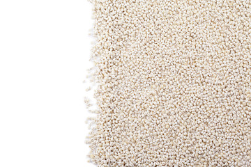 top view of white food grains.