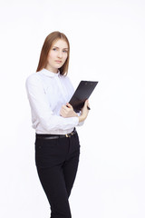 Fototapeta premium Happy smiling beautiful young businesswoman