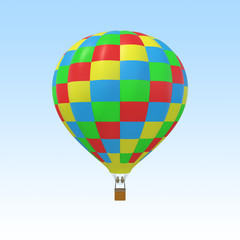 Colorful balloon isolated on sky background.