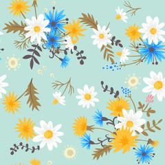 Meadow flowers. vector seamless pattern