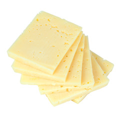 cheese slices isolated on white