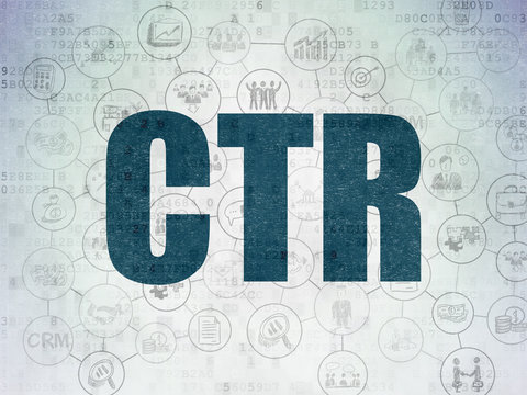 Business concept: CTR on Digital Data Paper background