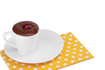 chocolate drink with cherry