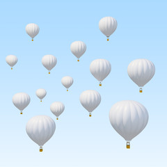 Fototapeta na wymiar White air ballon on sky background.